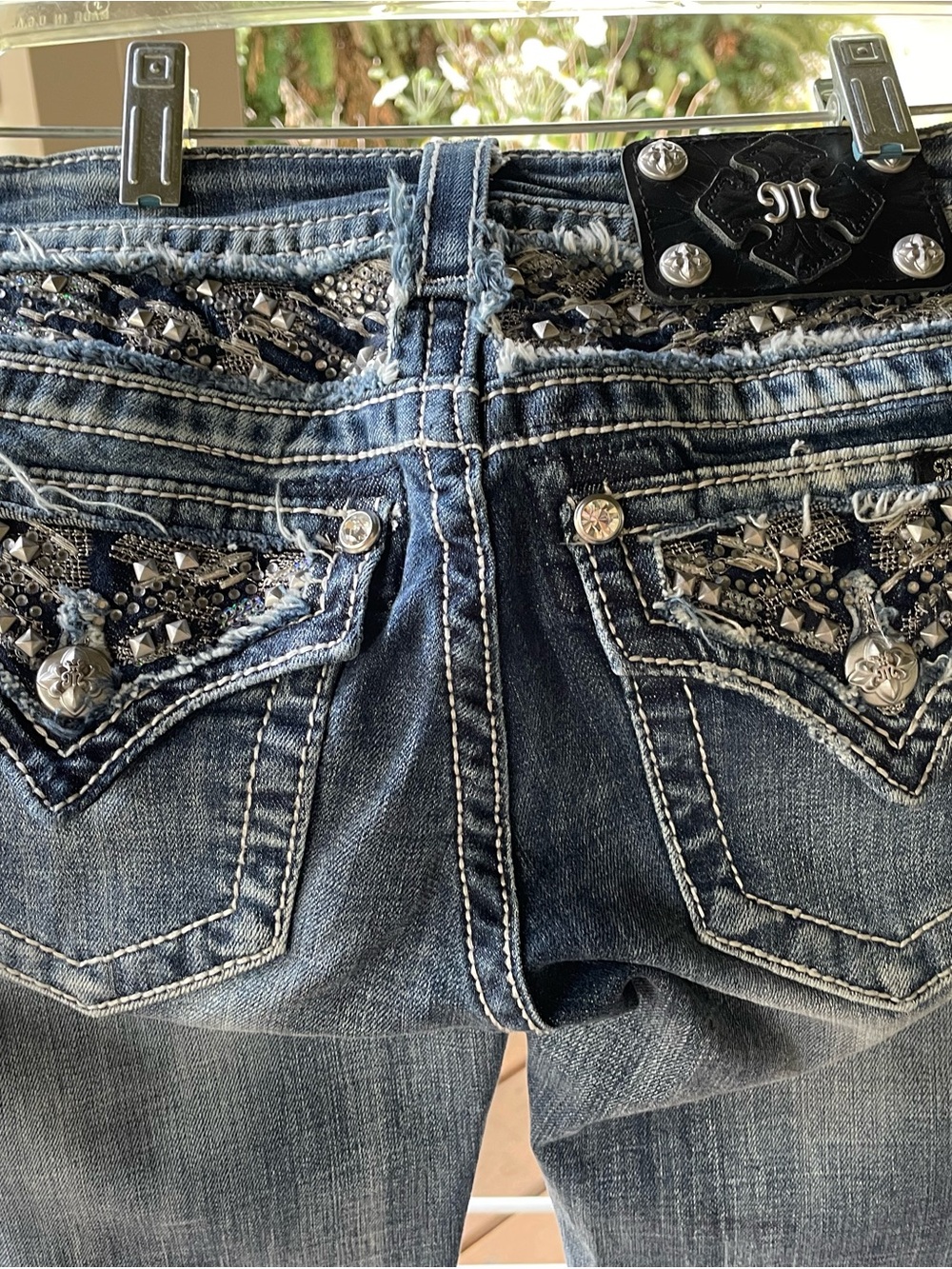 Miss Me Embellished Flap Pocket Jeans